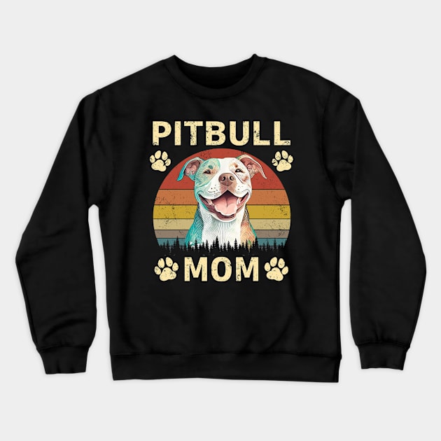 Pitbull Mom Crewneck Sweatshirt by Karin Wright